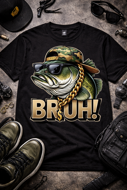 “BRUH!” Fish Graphic Tee – Funny Fishing Streetwear Shirt